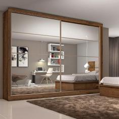 Guarda Roupa Casal Espelhado 2 Portas 6 Gavetas - Sevilha-braúna - Made Marcs