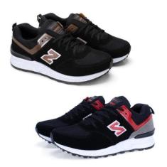 Kit 2 Pares Tênis Masculino Esportivo Cadarço Macio Fitness-Masculino