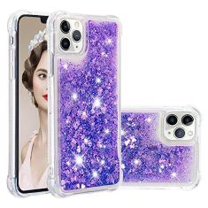 LEMAXELERS Capa compatível com iPhone 11 Pro de 5,8 polegadas, com glitter, líquido, transparente, flutuante, areia movediça, à prova de choque, capa protetora de silicone macio de TPU para iPhone 11
