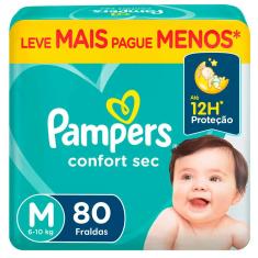 Fralda Pampers Confort Sec M 80 Unidades