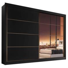 Guarda Roupa Sevilha 2 Portas de Correr Casal 6 Gavetas mdf Mademarcs