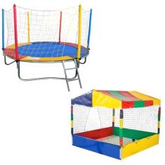 Cama Elástica Pula Pula Trampolim 2,30m Piscina de Bolinhas Quadrada 1