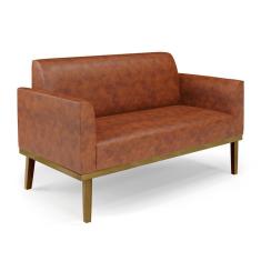 Sofá Namoradeira Base De Madeira Fixa Castanho Marisa Corano Nozes D03 - D?rossi