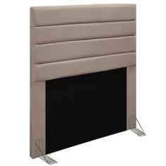 Cabeceira Cama Box Solteiro 90CM Rubi D10 Suede Bege - Mpozenato