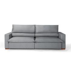 Sofá 4 Lugares Retrátil e Reclinável Senegal Linho 264cm Redenobre