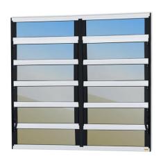 Janela de Alumínio Basculante 2 Seções 120x200cm Vidro Espelhado Elite