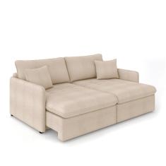 Sofá Retrátil Reclinável 4 Lugares 254cm Maili Bouclê Creme K01 - D'rossi