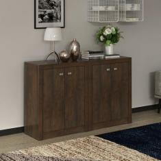 Kit 2 Balcões Me4103 com 4 Portas e Prateleira 74,5cmx120cm - Espresso