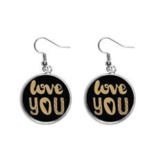 Brinco feminino com citação de ouro e escrita à mão com pingente de prata