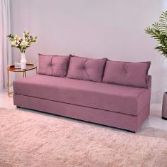 Sofá Cama 3em1 em Tecido Suede com Almofadas - Sofá que vira cama Multifuncional