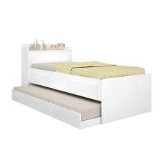 Cama Bibox Solteiro Corina Branco - Robel Móveis