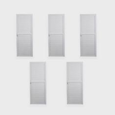Kit com 5 Portas de Alumínio Laminada 210x70cm Soft Plus Mgm Branco
