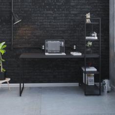 Escrivaninha com Estante Alta Estilo Industrial 150cm com 04 Prateleiras Dynamica Yescasa