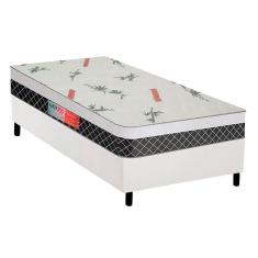 Cama Box Solteiro: Colchão Espuma Plumatex D28/EP Anatômico Falcon Ultra Firme + Base crc Courano White(88x188)