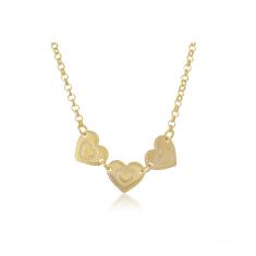 Pulseira Com Chapa De Coração Folheado Em Ouro 18K