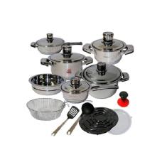 Jogo De Panelas Com 25 Pecas Em Aço Inox Frankfurt