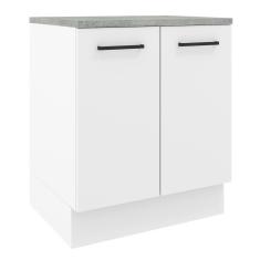 Balcão De Cozinha 70 Cm 2 Portas Branco Rustic/branco