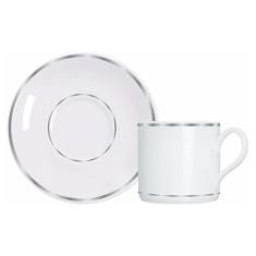 Xícara de Café Brasília Germer com Pires de Porcelana 70 ml com Filete