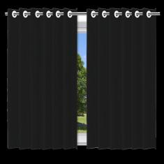 Cortina Blackout Preto com ilhos - 280x280cm
