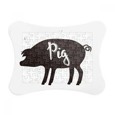 Enfeite de quebra-cabeça de animal preto e branco para decoração de imagem