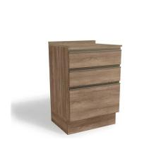 Balcão De Cozinha Maxxi G743 3 Gavetas C/ Tampo Nogal/nogal - Kappesberg