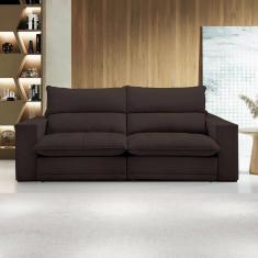 Sofá Retrátil e Reclinável Martinho 250cm Veludo Marrom  - Celflex