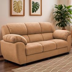 Sofá 3 Lugares Cama inBox Paris com 202cm de Largura e Revestido em Bouclé