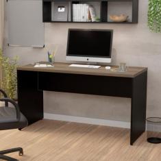 Mesa De Escritório Escrivaninha 1.40x60 Tampo 30mm Netmobil, Nogal