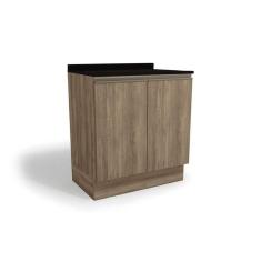 Balcão De Cozinha Maxxi G744 2 Portas C/tampo 80cm Nogal/preto - Kappesberg