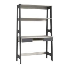 Escrivaninha Para Escritório Com Estante Primazzia Grafite/off White