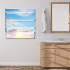 Janela De Alumínio Basculante 80x80cm Fortline Atlântica Branco