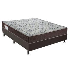 Cama Box Cori II com Colchão Casal Espuma D45 Iso (18x128x188) Marrom