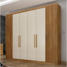 Guarda Roupa Casal 6 Portas 8 Gavetas Santoro Ripado Móveis  Horizonte - Cumaru Fendi Ripado