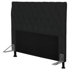 Cabeceira Cama Box Casal 140cm Cristal Corino Preto