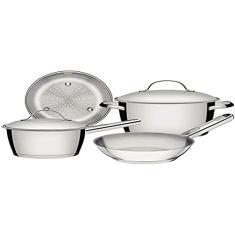 Jogo de Panelas Tramontina Allegra em Aço Inox com Fundo Triplo 4 Peças