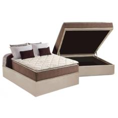 Cama Box Baú Casal: Colchão Anatômico Anjos D28 / AG65 Star Pillow Top + Base CRC Suede Clean(138x188)