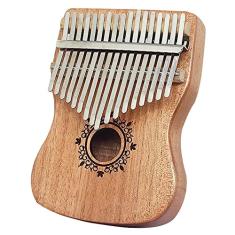 Piano de dedo Kalimba de 17 teclas Mbira amante de música iniciante piano de polegar com kit de aprendizagem e martelo de afinação material de madeira de pandeiro instrumento de percussão 18 cm x 13