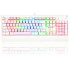 Teclado Mecânico Gamer Redragon Kala, RGB, Switch Outemu Brown, ABNT2, Rosa e Branco