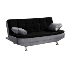 Sofá Cama Valencia 3 Lugares Reclinável Material Preto com  Shop das Cabeceiras