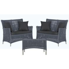 2 Sofás Área e Mesa Igapó Alumínio Pintura Fendi Corda Náutica Estofad