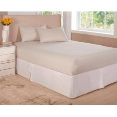 Jogo de Lençol Cama de Viúva 1,28m x1,88m 3pç Algodão Cáqui - Nathalia