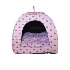 Cama Pet 2x1 Casinha Cabana Toca Iglu Almofada Cães Gato G - Multiflex