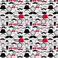 Papel Parede Sapato Relógio Bigode Gravata Borboleta Chapéu