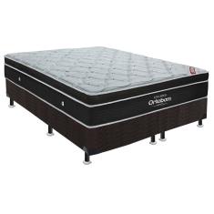 Cama Box Queen: Colchão Molas SuperPocket Ensacadas Ortobom Elegant + Base crc Suede Black (158x198)