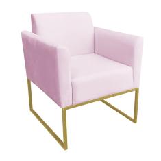 Poltrona Marisa Suede Rosa Bebê