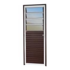Porta Basculante Linha 25 Vidro Reflex 210x80cm Brimak Mix Corten