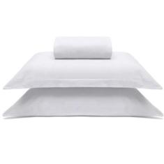 Jogo de Cama Buettner Casal Malha Liso 3 Peças Image Branco