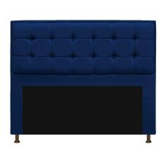 Cabeceira Copenhague 140cm Casal Suede Azul Marinho