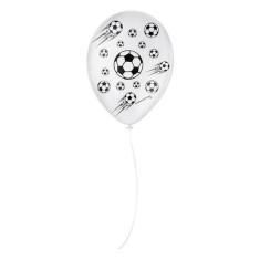 Balão De Festa Decorado Futebol - Branco E Preto 9" 23cm - 25 Unidades