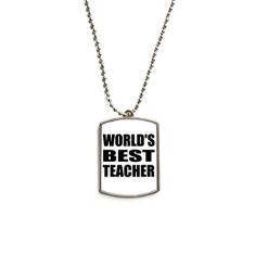 DIYthinker World's Best Teacher Student Citação de aço inoxidável Colar com pingente de identificação para cães